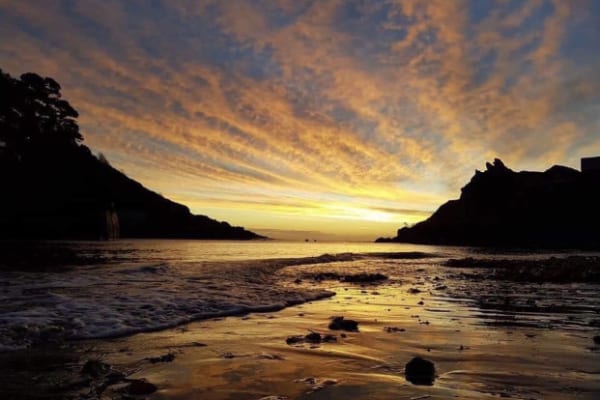 Sunset from Polperro Beach